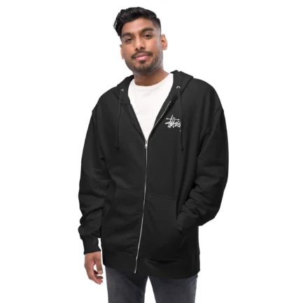 BASIC STUSSY ZIP UP HOODIE